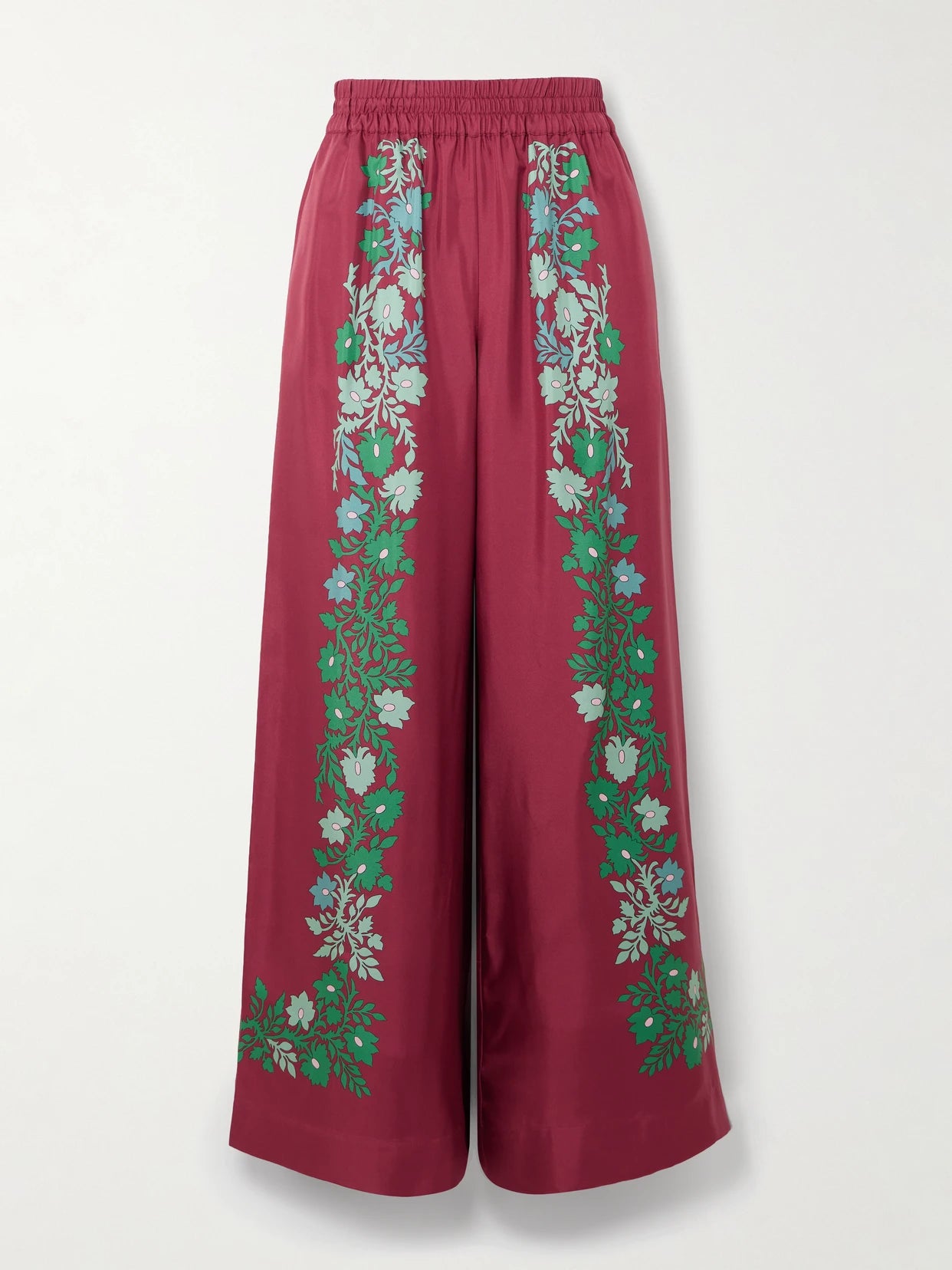 Palazzo Printed Silk Wide-leg Pants
