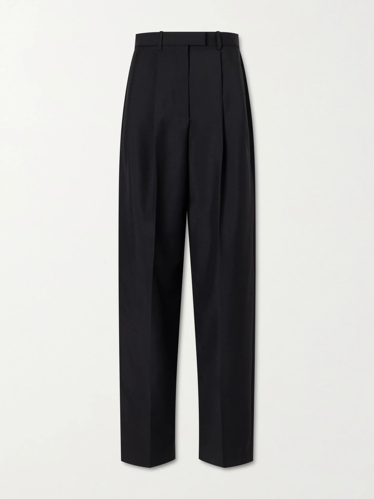 Pleated Wool And Mohair-blend Wide-leg Pants