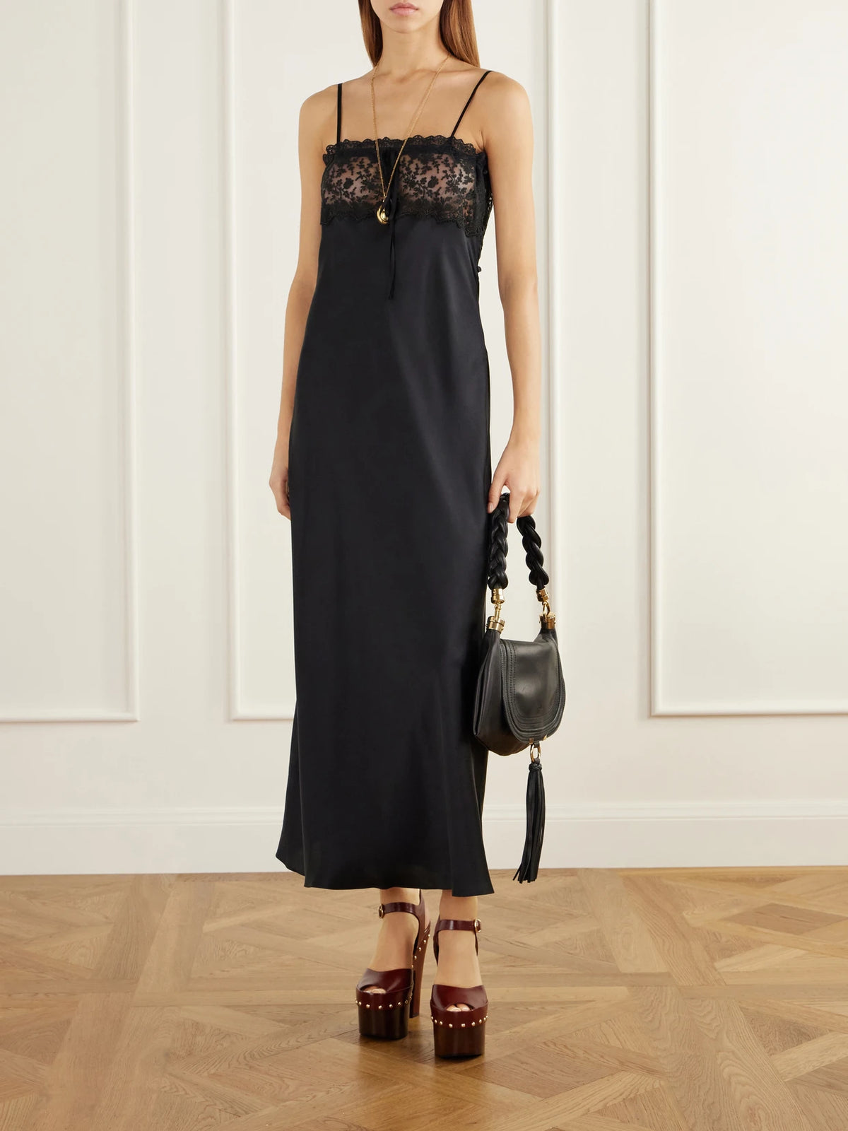 Chloé Marcie Foulard Fringe-trimmed Full-grain Leather Shoulder Bag