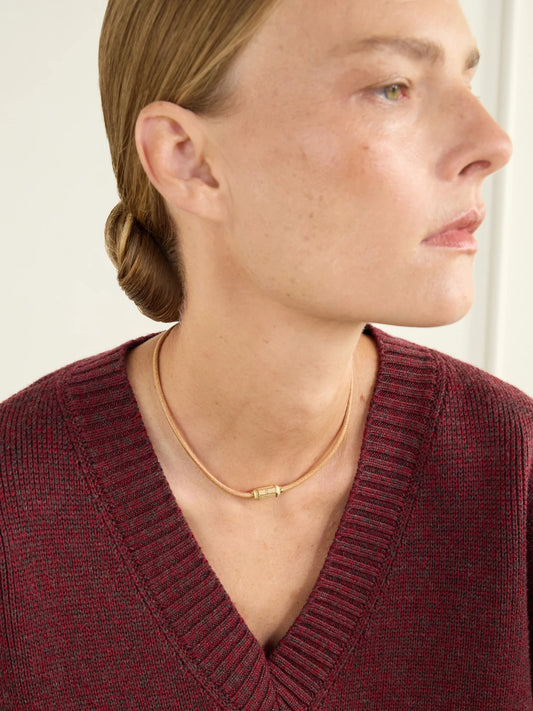 Image of Necklaces. Product name - Micro Lasso 18-karat Gold Diamond Necklace in Multi colour by brand - Marie Lichtenberg