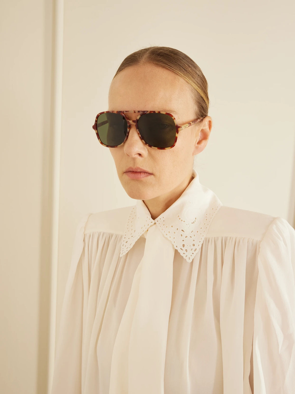 Image of Sunglasses. Product name - Judy Aviator-style Tortoiseshell Acetate And Gold-tone Sunglasses in Multi colour by brand - Chloé