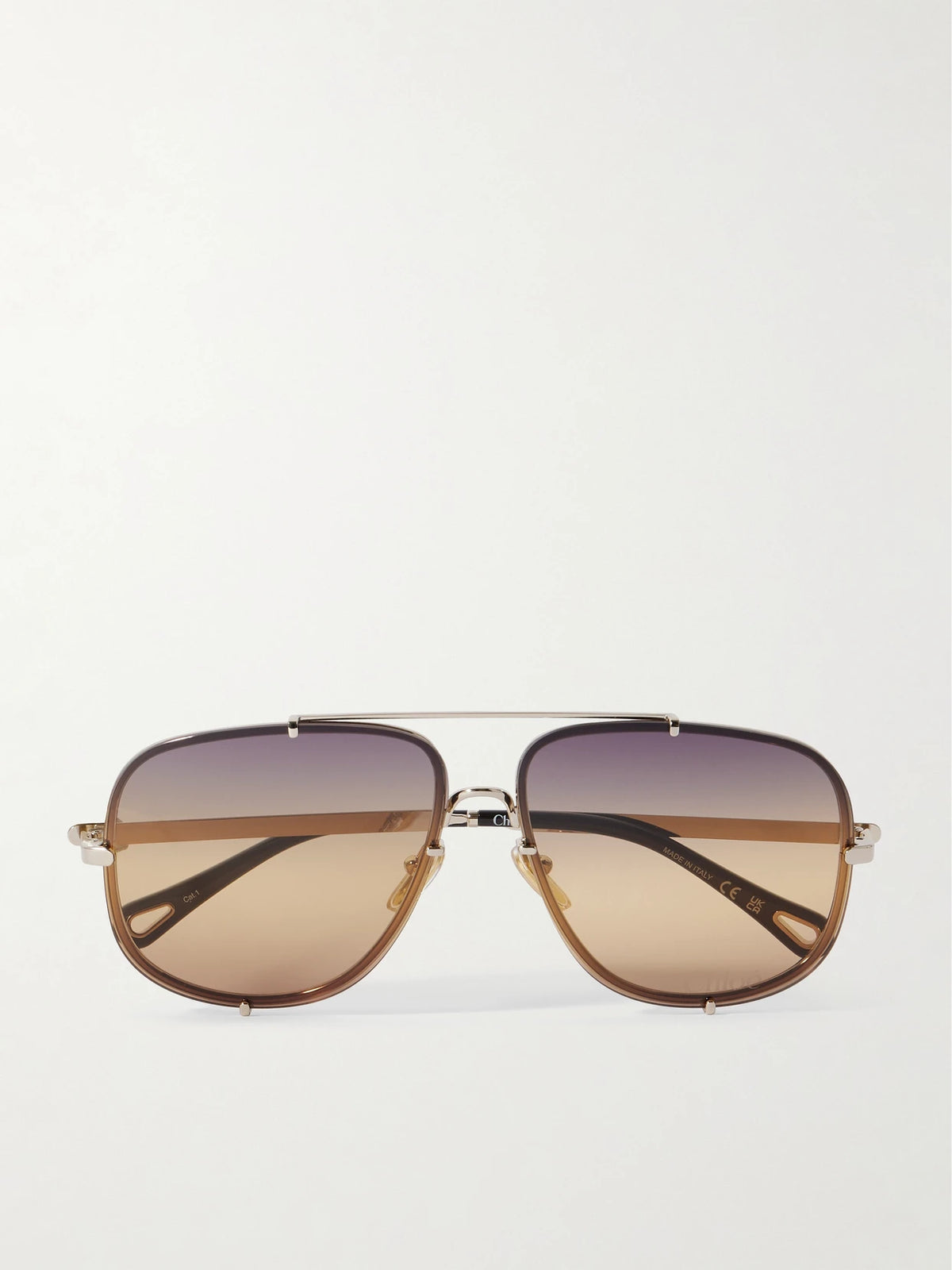 Ivy Aviator-style Gold-tone Sunglasses