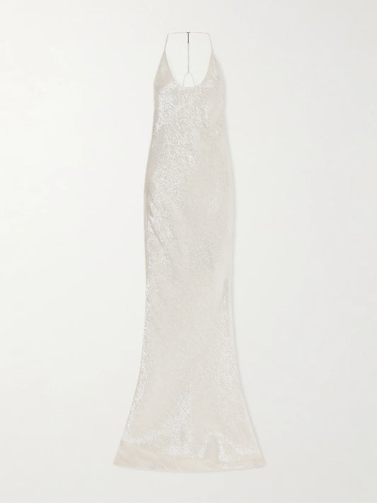 TOM FORD Metallic Silk-blend Lamé Maxi Dress