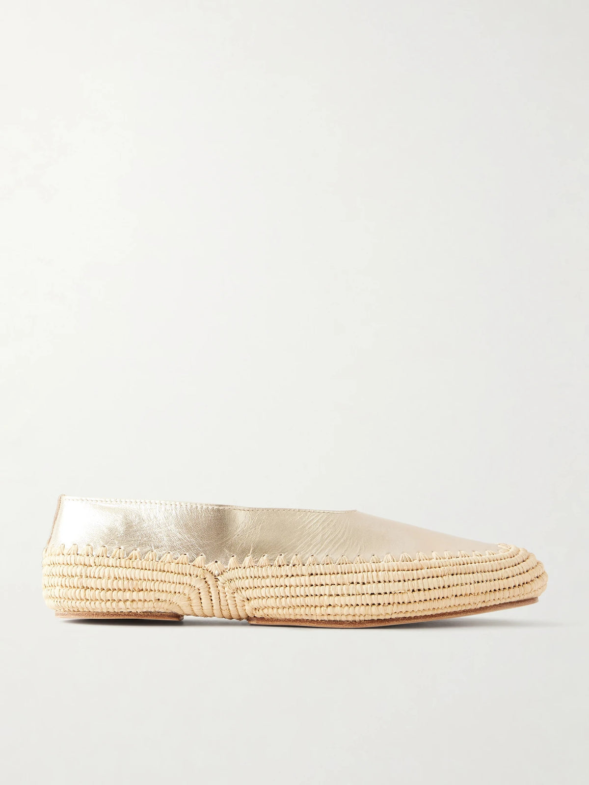 Strength Suede And Raffia Ballet Flats