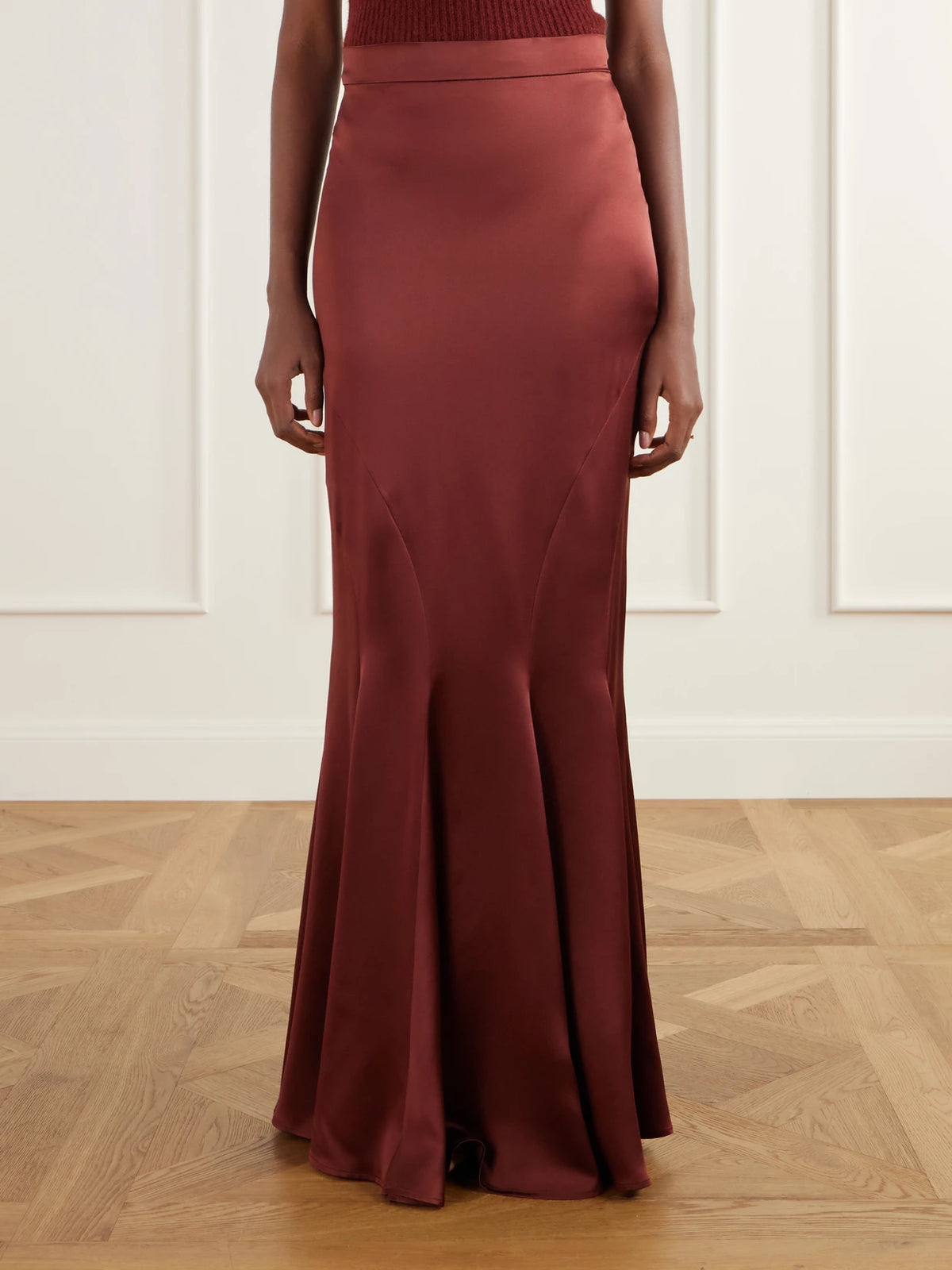 Max Mara Tabarin Pleated Silk-satin Maxi Skirt