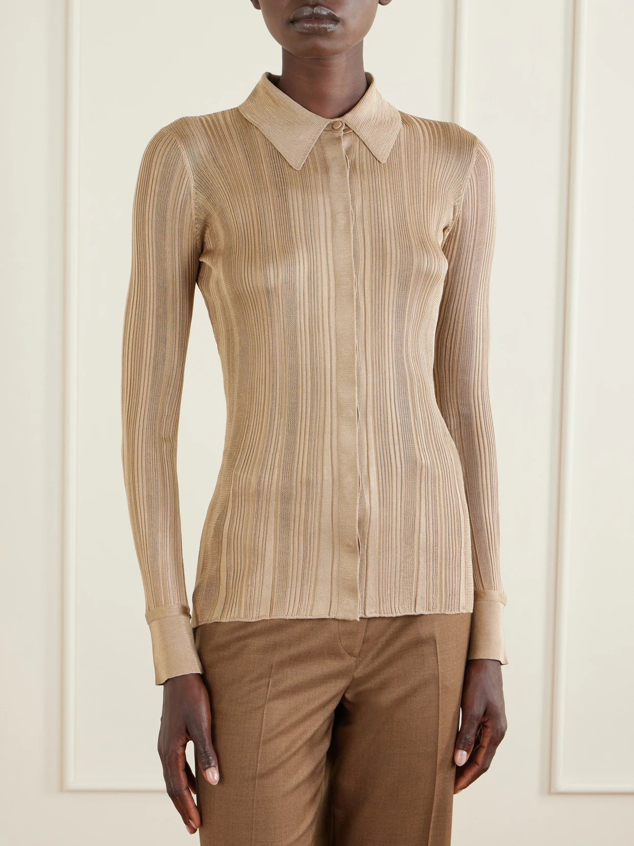 Tamar Ribbed Silk Shirt