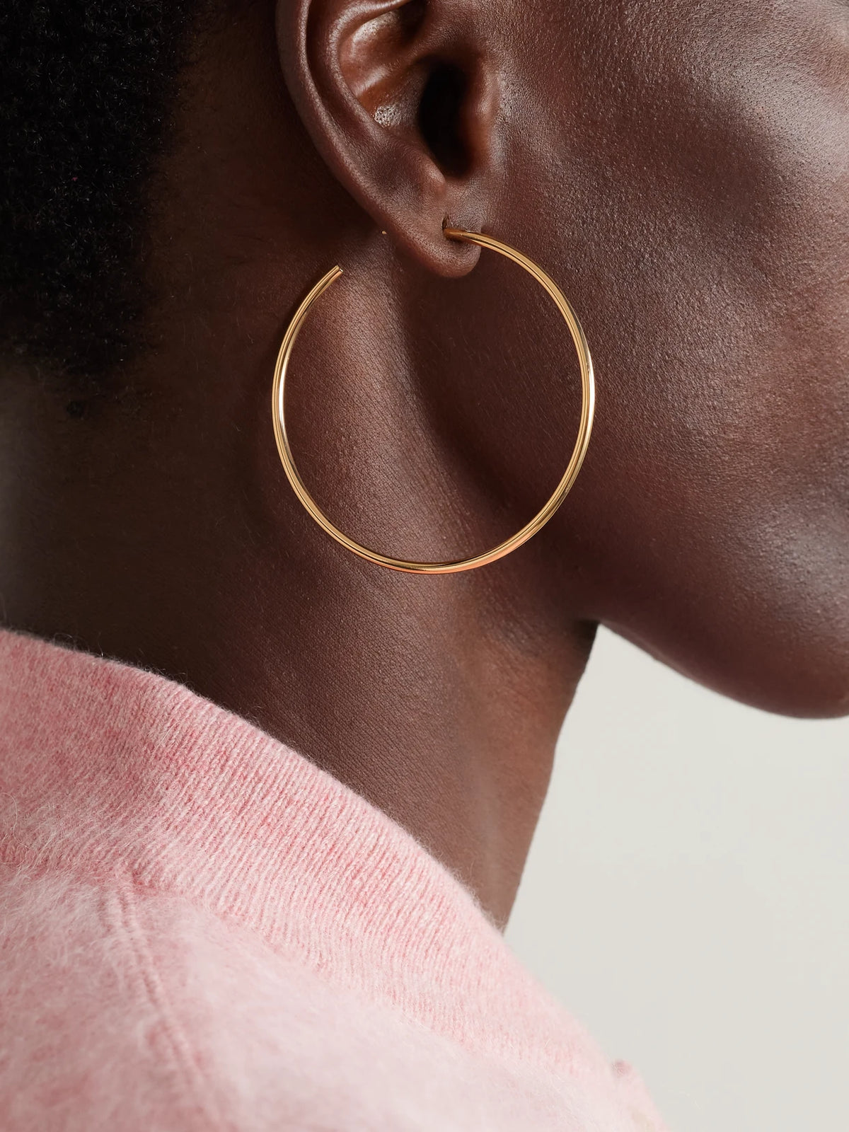 Image of Earrings. Product name - 2" Thread Gold-plated Hoop Earrings in Multi colour by brand - Jennifer Fisher