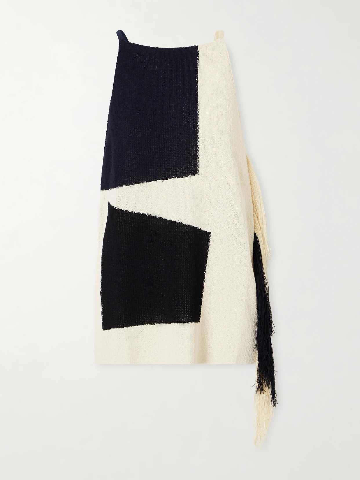 Saskia Fringed Intarsia-knit Blouse