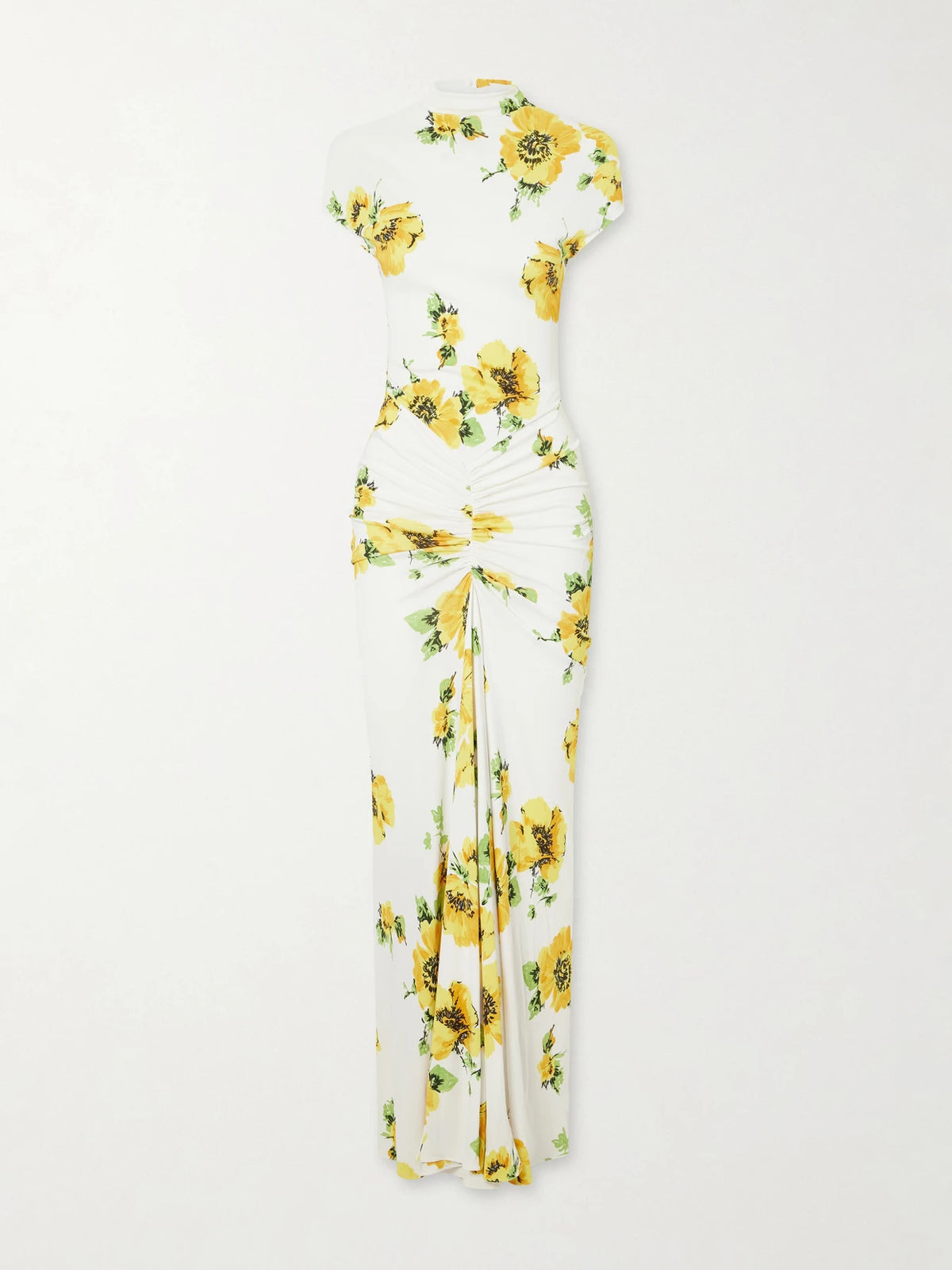 Floral-print Jersey Draped Maxi Dress