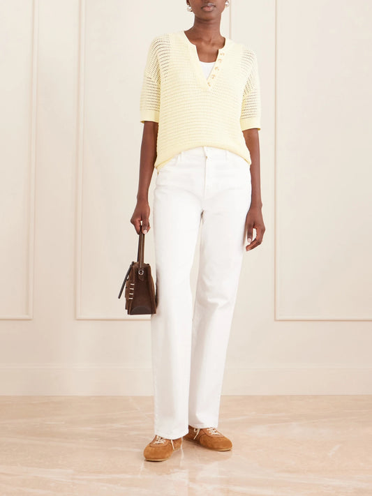 Callie Open-knit Cotton Top