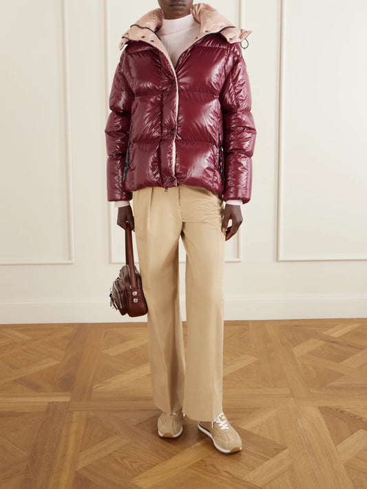 Image of Coats & Jackets. Product name - Parana Quilted Shell Down Jacket in Grape colour by brand - Moncler