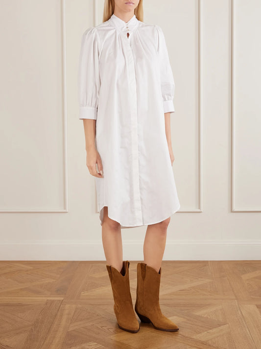 MAISON MAYLE Valdi Cotton Jacquard-poplin Midi Dress