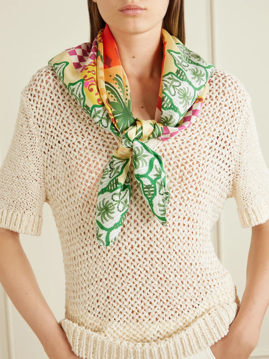 Giulia Printed Silk-twill Scarf