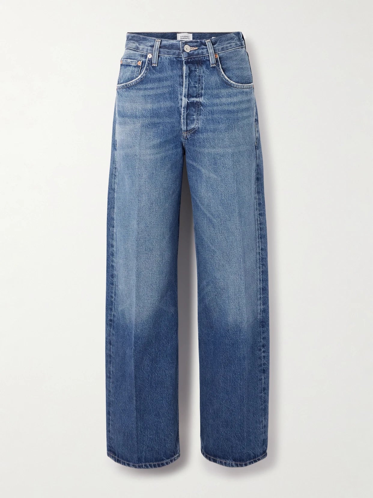Image of Jeans. Product name - Ayla Baggy High-rise Jeans in Mid denim colour by brand - Citizens of Humanity