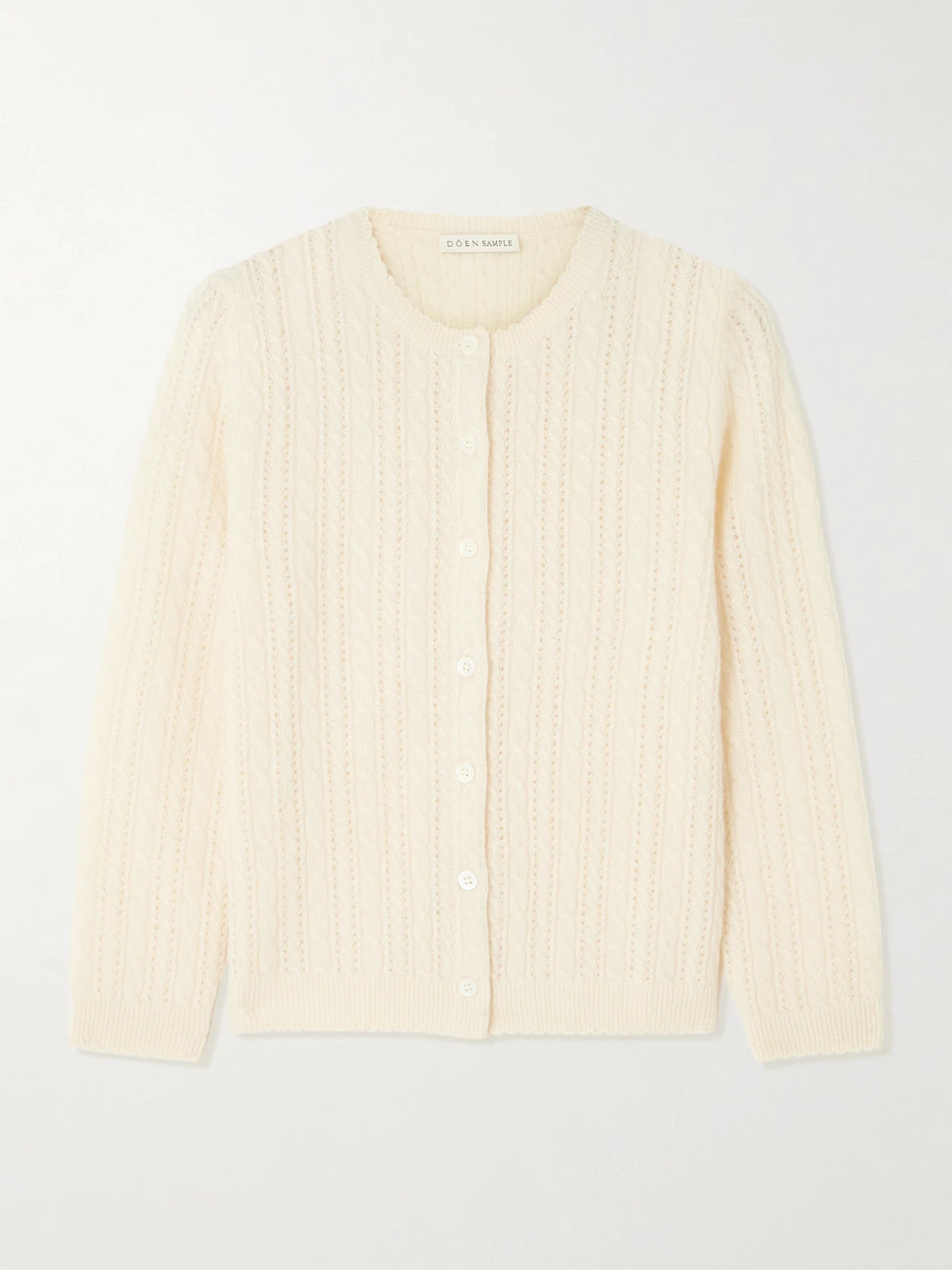 Danae Cropped Cable-knit Cashmere Cardigan
