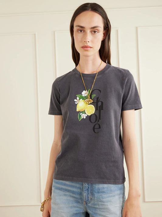 Printed Cotton-jersey T-shirt