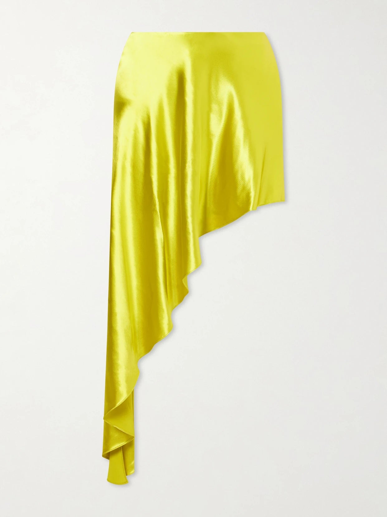 Asymmetric Satin Midi Skirt