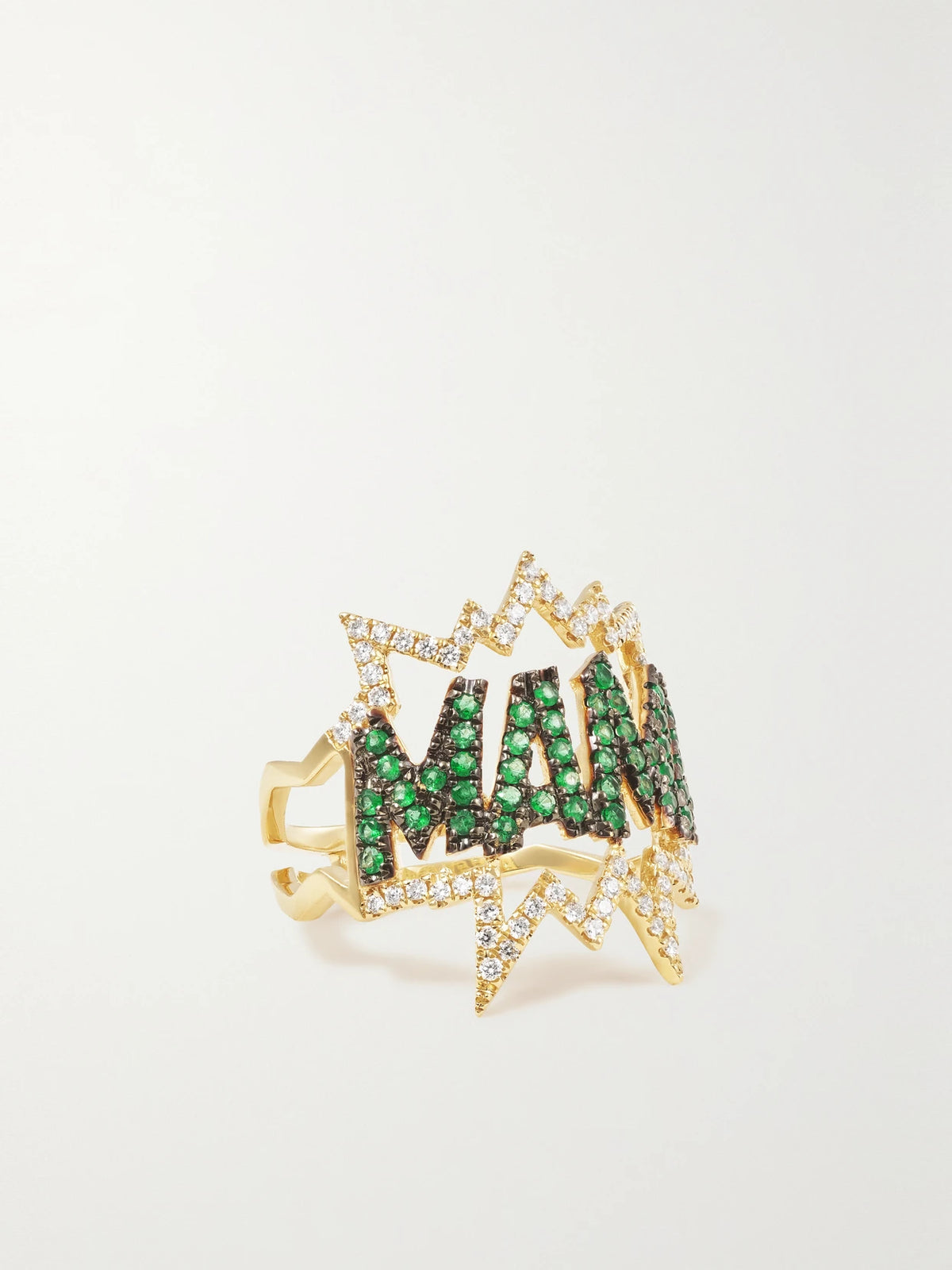 Mama 18-karat Gold, Emerald And Diamond Ring