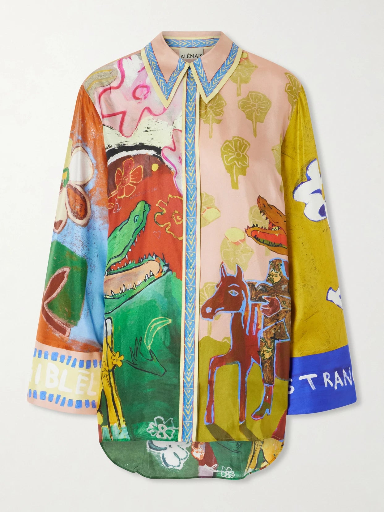 Mlak Printed Silk-twill Shirt