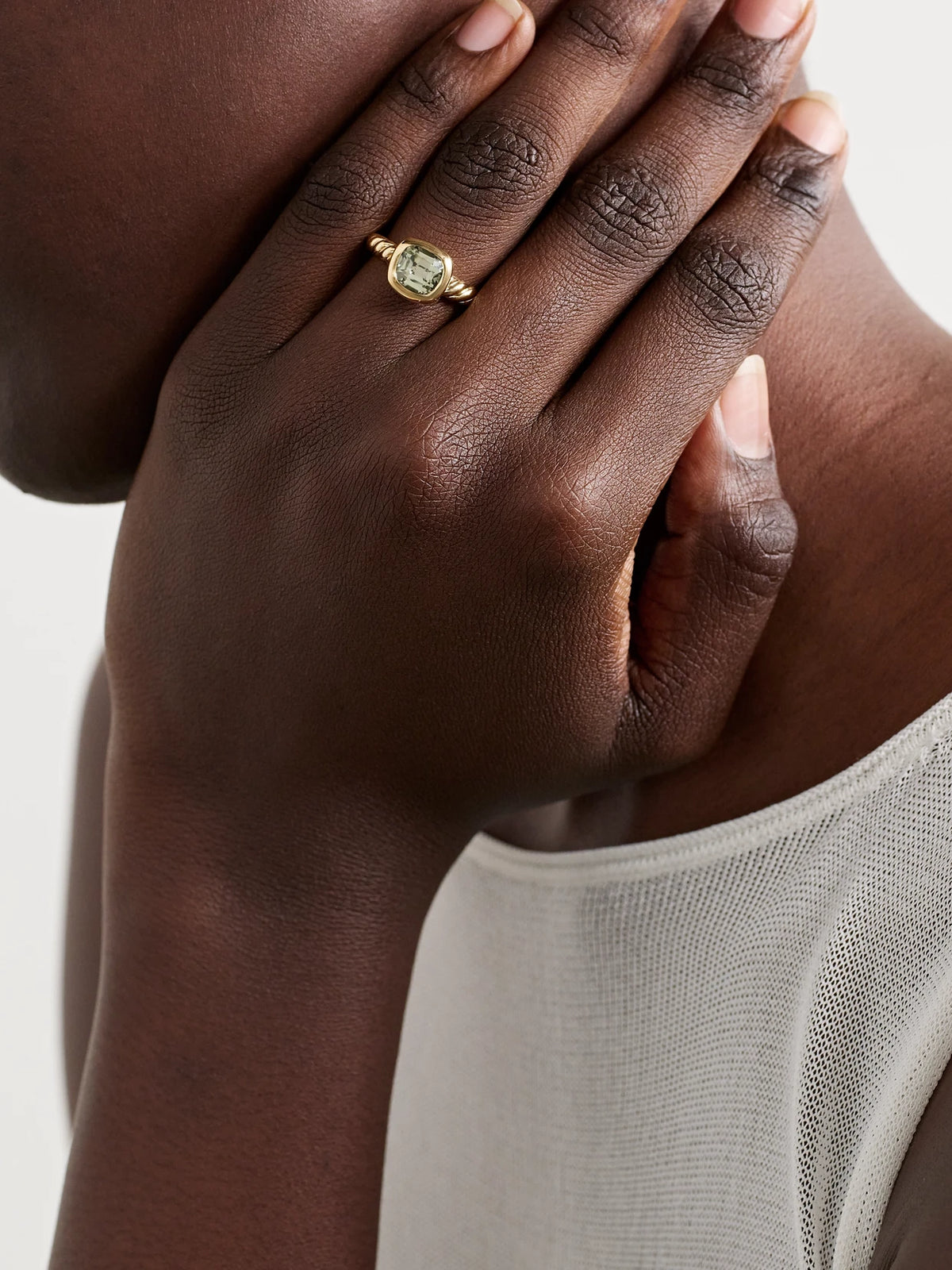 Image of Rings. Product name - Dy Mercer 18-karat Gold Prasiolite Ring in Multi colour by brand - David Yurman