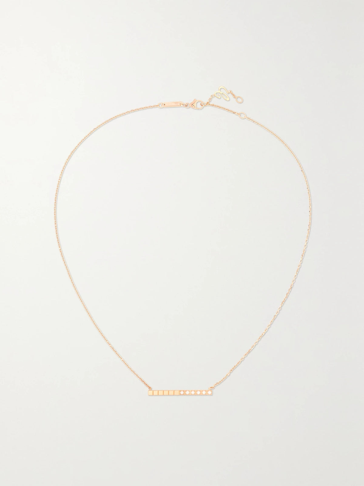 Ice Cube Pure 18-karat Rose Gold Diamond Necklace