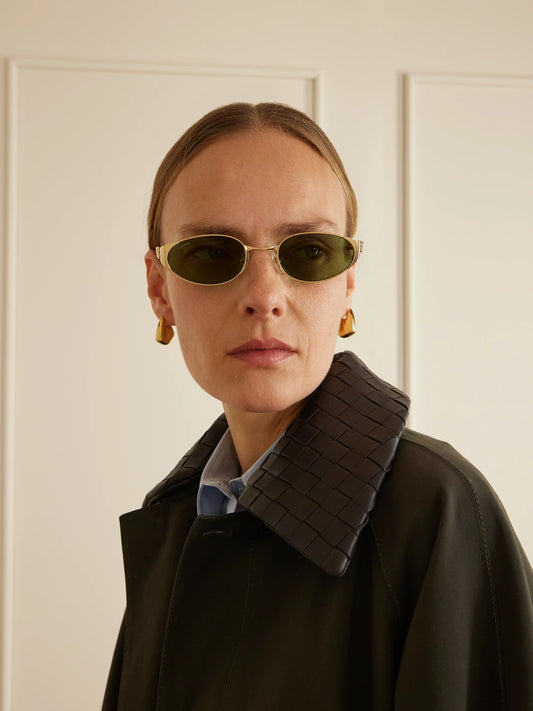 Image of Sunglasses. Product name - Panthère De Cartier Oval-frame Gold-tone Sunglasses in Multi colour by brand - Cartier Eyewear