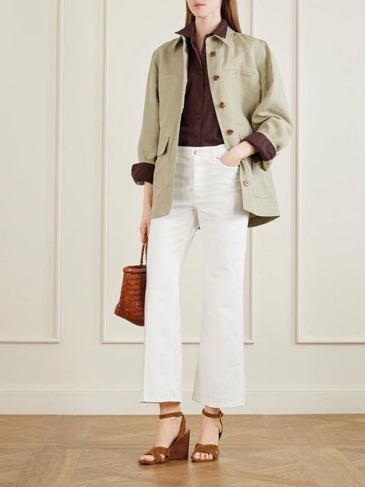 Image of Heels. Product name - 85 Suede Wedge Sandals in Brown colour by brand - Gianvito Rossi