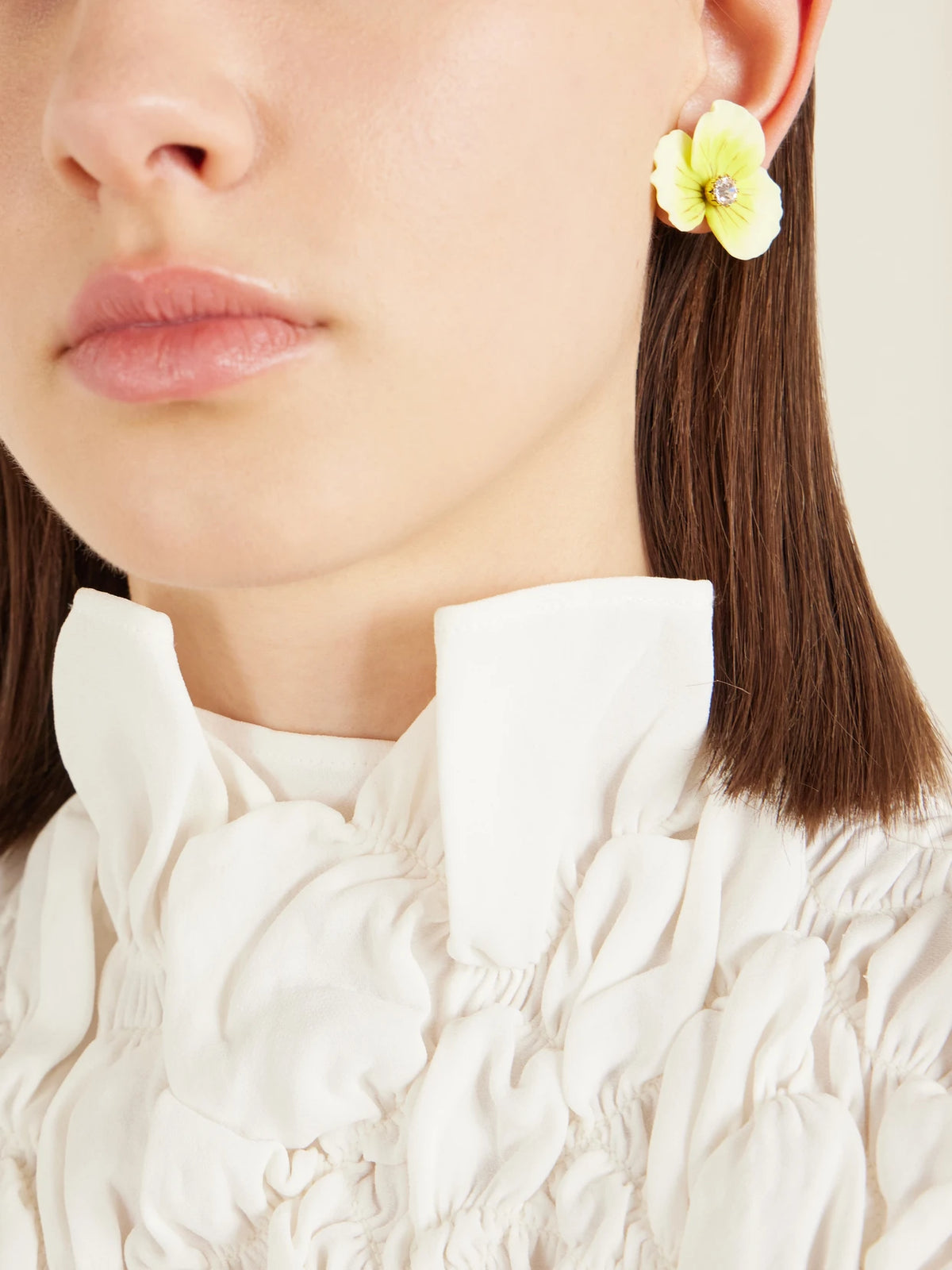 Image of Earrings. Product name - Aleah Silver-tone Crystal Earrings in Yellow colour by brand - Jennifer Behr