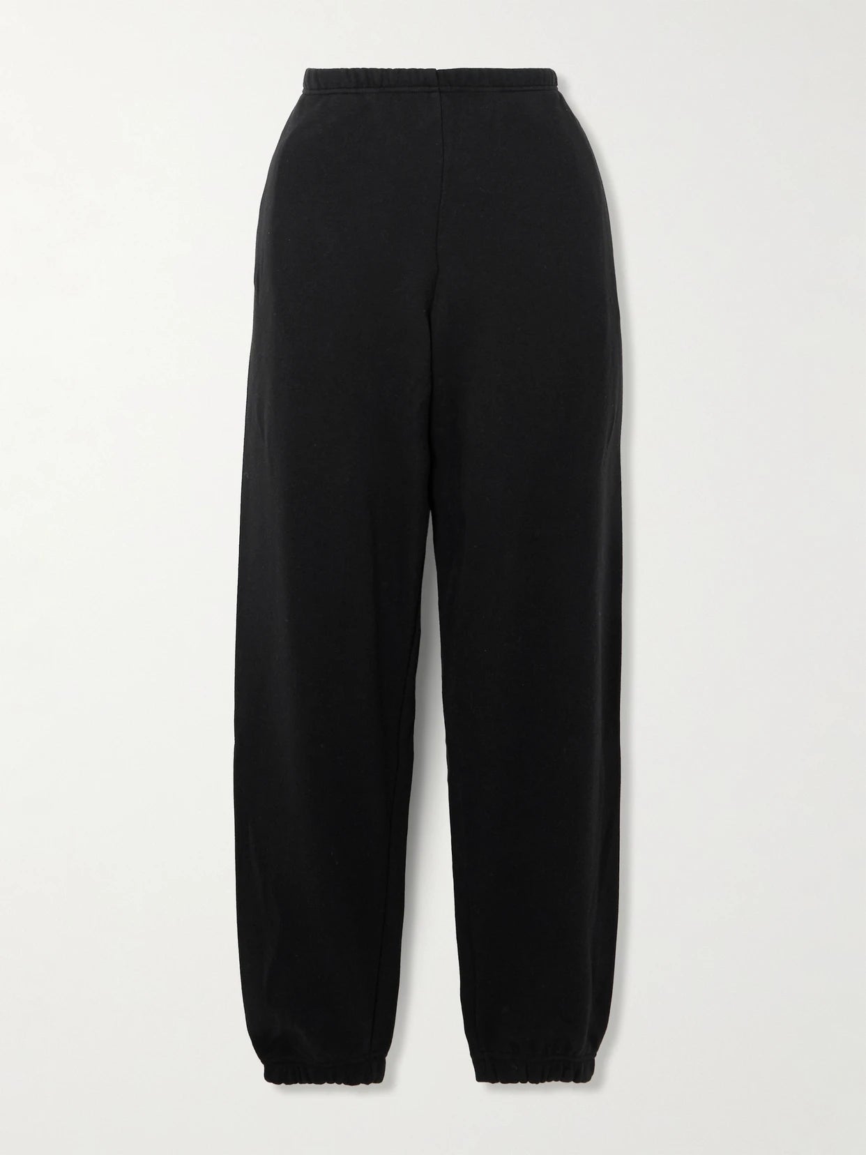 Image of Sleepwear & Loungewear. Product name - Cotton-blend Fleece Track Pants - Onyx in Black colour by brand - SKIMS