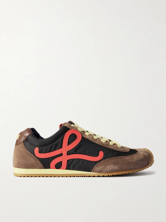 LOEWE Ballet Runner 2.0 Logo-appliquéd Leather, Canvas And Suede Sneakers