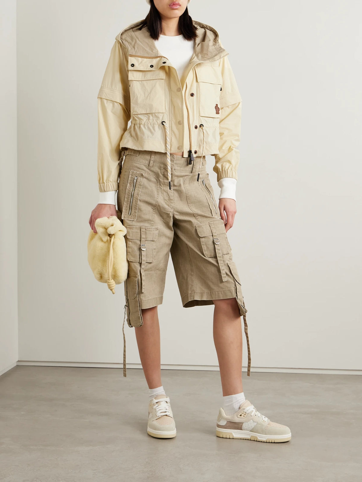 Image of Coats & Jackets. Product name - Limosee Hooded Crinkled-shell Jacket in White colour by brand - Moncler Grenoble