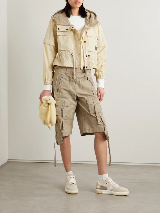 Image of Coats & Jackets. Product name - Limosee Hooded Crinkled-shell Jacket in White colour by brand - Moncler Grenoble