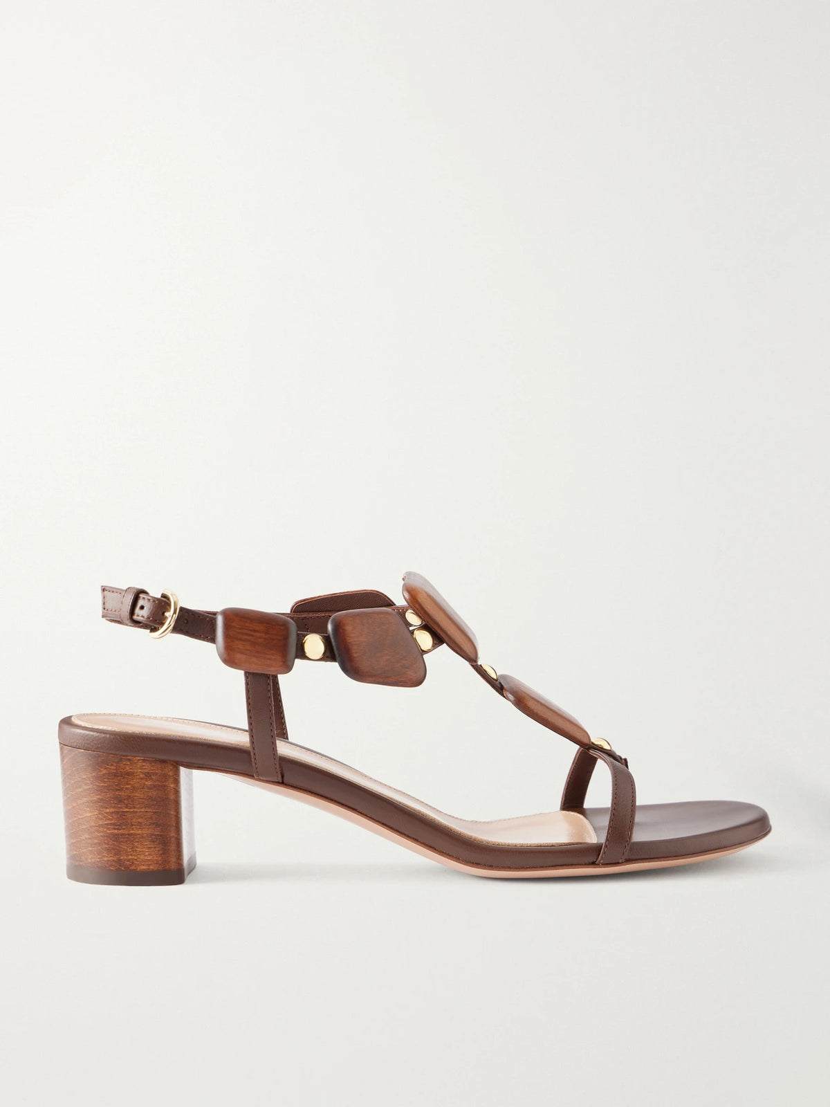 45 Appliquéd Studded Leather Thong Sandals