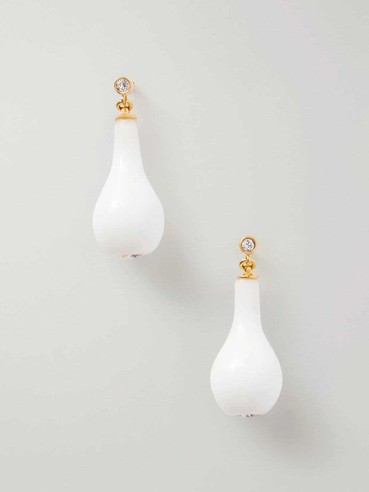 Drop Crystal-embellished Gold-plated Earrings