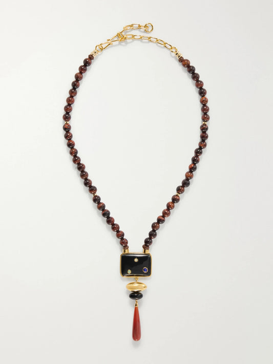 Lizzie Fortunato Constellation Gold-plated Multi-stone Beaded Necklace