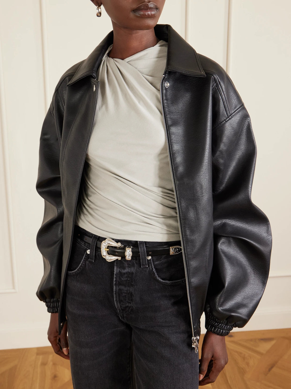 Image of Belts. Product name - Santo Leather Belt in Black colour by brand - Déhanche