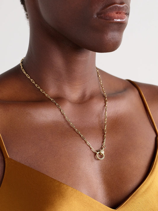 Image of Necklaces. Product name - 14-karat Gold Diamond Necklace in Multi colour by brand - Ileana Makri
