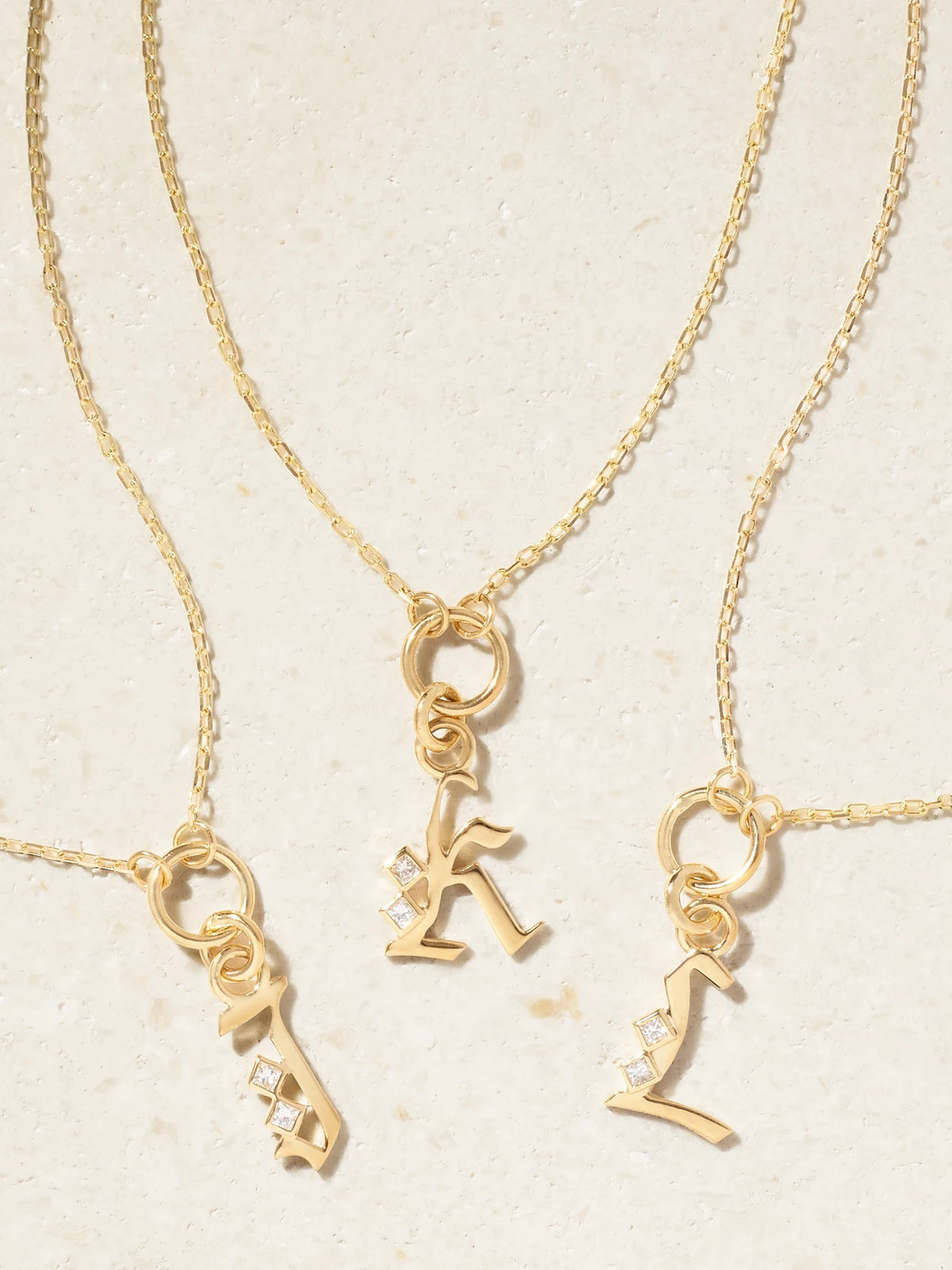 Initial 18-karat Gold Diamond Necklace