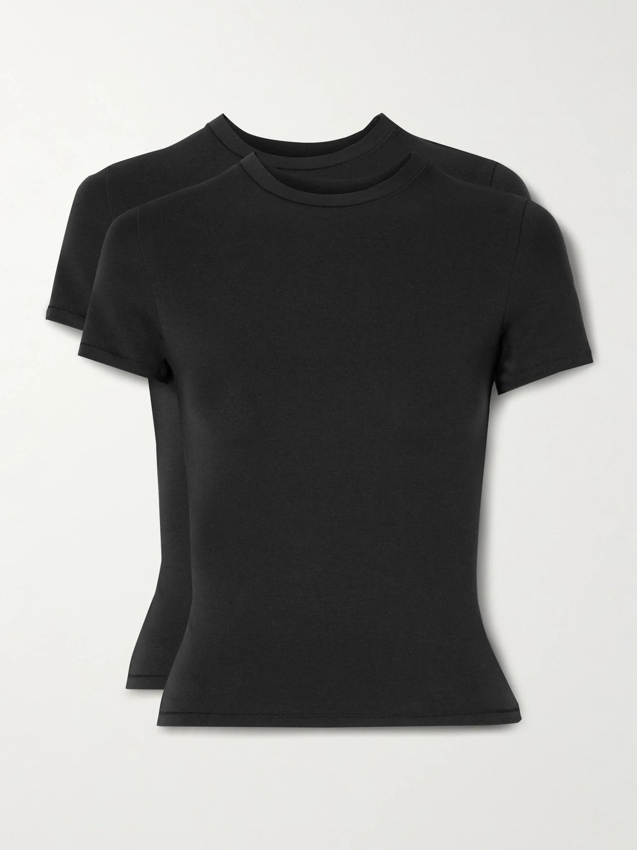 Set Of Two Stretch-cotton Jersey T-shirts - Soot