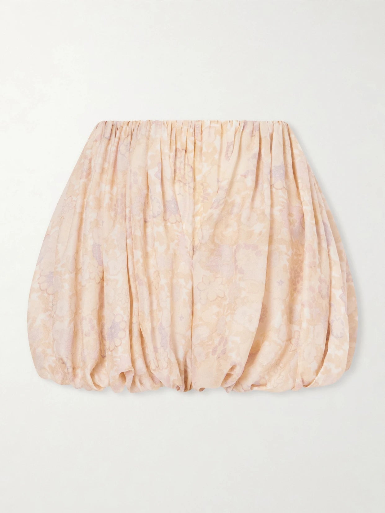 Pleated Floral-print Silk-charmeuse Shorts