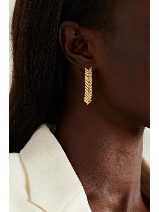 Image of Earrings. Product name - Zipper 18-karat Gold Earrings in Multi colour by brand - Anita Ko