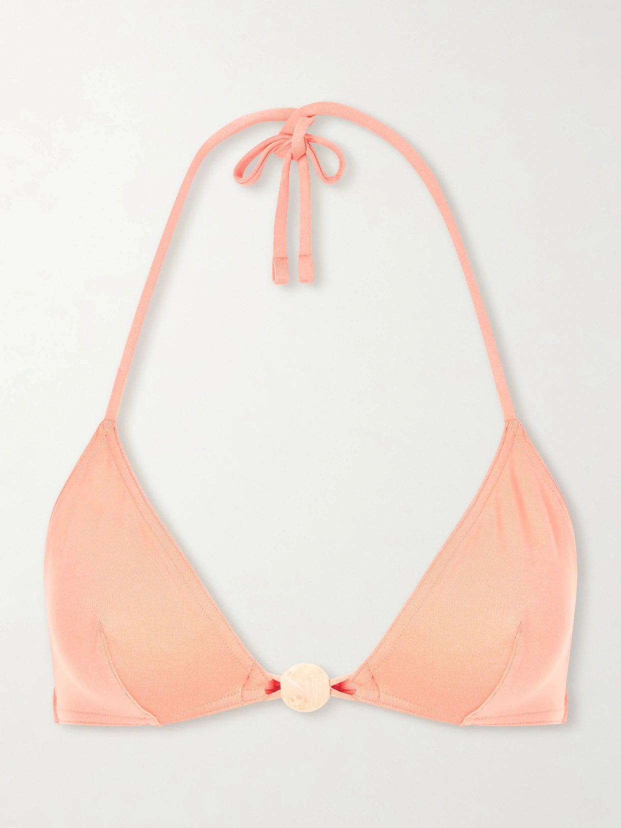 Image of Swimwear. Product name - Alva Front-detail Bikini Top in Coral colour by brand - Eres