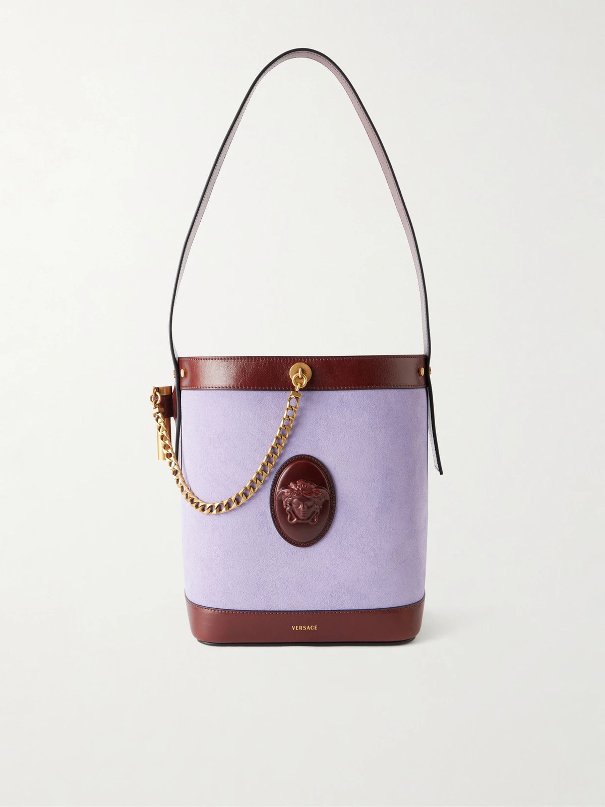 Pivot Leather-trimmed Suede Bucket Bag