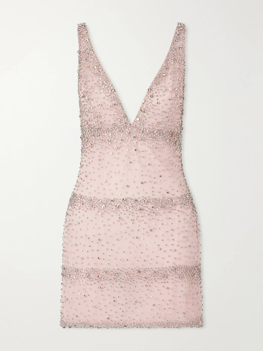 Costarellos Palla Crystal-embellished Crepe Mini Dress