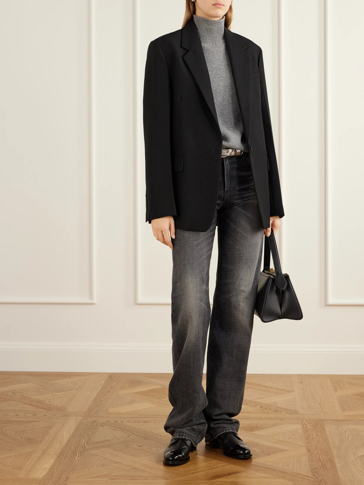 Image of Boots. Product name - Brando Patent Leather-trimmed Leather Ankle Boots in Black colour by brand - Jennifer Chamandi