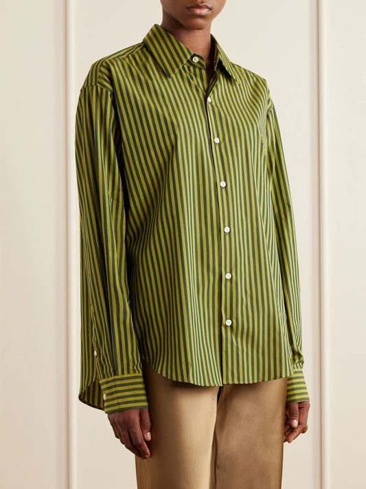La Classica Striped Cotton-poplin Shirt