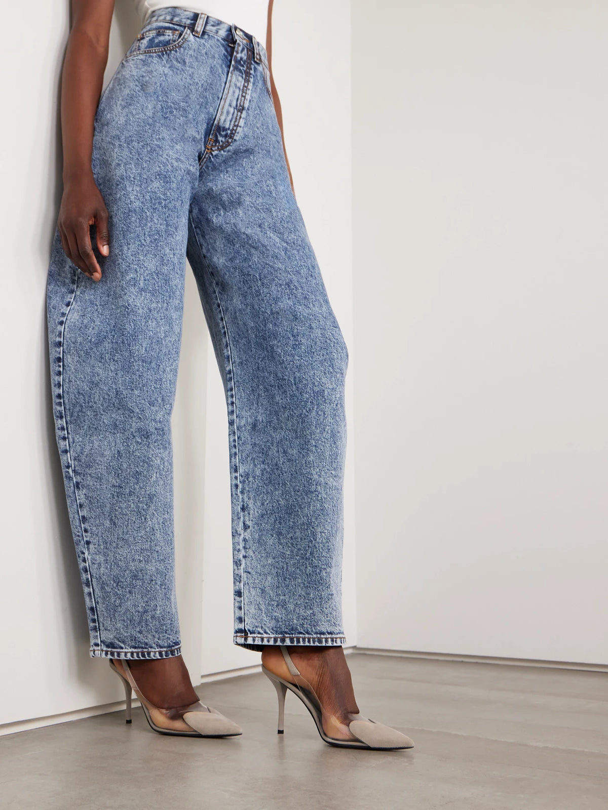 Le Caur 90 Suede And Pvc Slingback Pumps