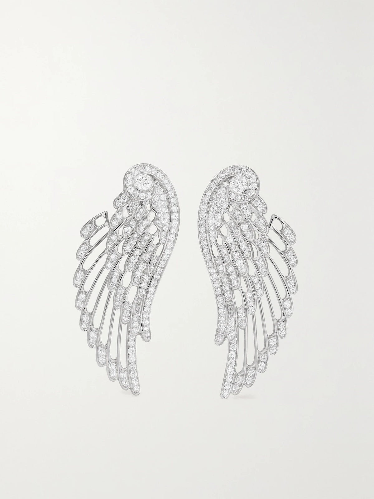 Wings Embrace 18-karat White Gold Diamond Earrings