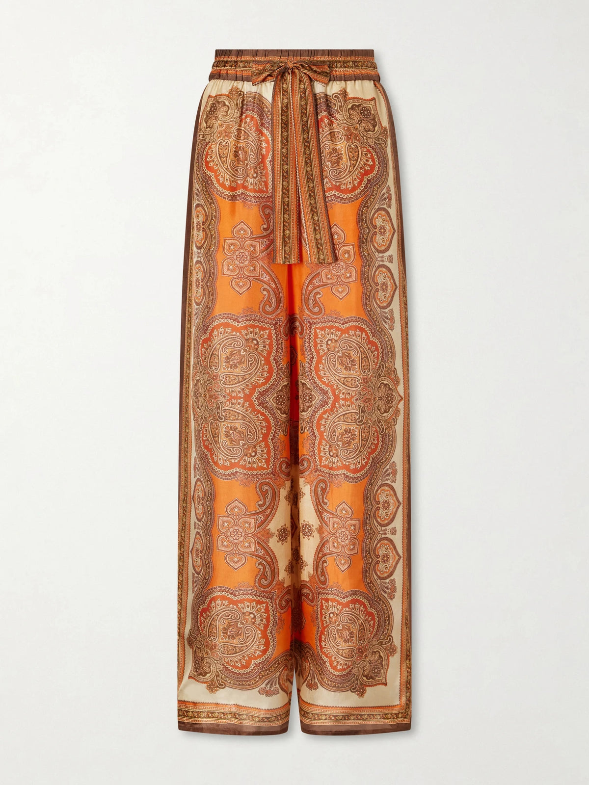 Zimmermann Mahon Printed Silk-satin Wide-leg Pants
