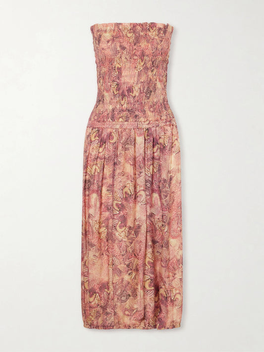Image of Dresses. Product name - Cleane Silk-chiffon Midi Dress in Pink colour by brand - ISABEL MARANT